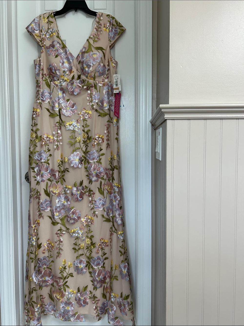 R & M Richards floral gown